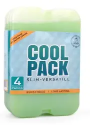 Quick Freeze Ice Packs Slim & Versatile Pack of 4 For Lunch Boxes, Coolers