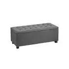 Storage Ottoman Faux Linen Grey