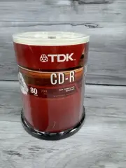 TDK 700MB 52x CD-R Media MP3 Audio Video Photos Data - Pack Of 100 SEALED New