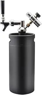 Home Brewing 2l Beer Keg Mini Keg Tap Dispenser, Carbonated Co2 Charger Brewing Beer Equipmen Brewing Tools(3.6L)