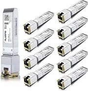 10GBASE-T SFP+ Transceiver, SFP+ to RJ45 Copper Module. 2.5/5/10G Multi-Rate, for Cisco SFP-10G-T-S, Ubiquiti UniFi UF-RJ45-10G, Meraki, MikroTik S+RJ10, Netgear, D-Link, and More, Pack of 10
