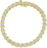 [Original Classics] Sterling Silver 1ct. TDW Rose-Cut Diamond S-Curve Bracelet (I-J, I3-Promo)