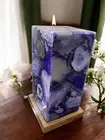 Exquisite Purple Agate Accent Lamp Artistic Handmade Gemstone lamp for Home Deco