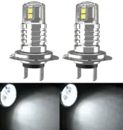 LED 20W H7 White 6000K Two Bulbs Head Light DRL Daytime Replacement Upgrade OE