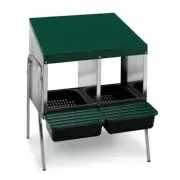 Nesting Box Metal Rollaway Battery - 2 Hole - Single Row, Single Sided with Legs