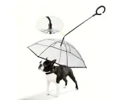 Pet-specific dog umbrellas rain walker Corgi raincoat dog umbrella transparent Teddy small and medium-sized dogs