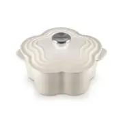 Le Creuset Cocotte Fleur Flower Dune 20cm 2L silver knob