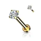 Piercing Labret Ear Golden Set White