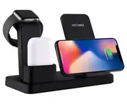 Fast 3 in 1 Wireless Station Charging Charger Dock-Black