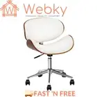 Artiss Wooden Office Chair Computer PU Leather Desk Chairs Cushioned Seat, White