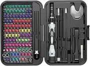 ORIA Screwdriver Set, 132 in 1 Repair Tool Kit, Magnetic Screwdriver Tool with 108 Bits,Tweezers, Extension Rod, Precision Screwdriver Kit for Phone, Watch, Glasses, Switch, Toys, PC