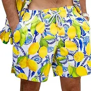 [Kenny Flowers] Men's Swim Trunks, Mid-Length Comfortable Swim Shorts, with Elastic Waistband, Mesh Lining, and Triple Stitched