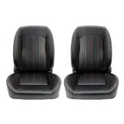Classic Retro Style Low Back Seats Black Quick Tilt Lever PU Leather for Monaro