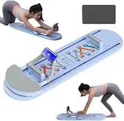 Pilates Board, Foldable Pilates Reformer Board, Weight Bearing 300KG, 22 Anti Slip Pads, Foldable, with Phone Holder, Push Up Handle, Kneeling Pad