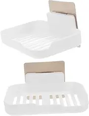 GLEAVI 2pcs Adhesive Soap Holder for Rv Bathroom Space Saving Soap Dish and Shampoo Bars Tool Installation with Strong Adhesive Bathroom Accessories
