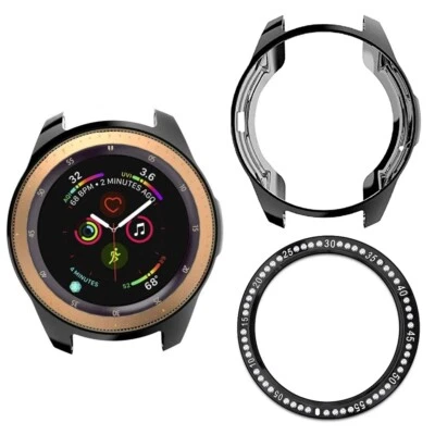 For Samsung Gear S3 Frontier R765A Soft TPU Watch Case+Diamond Bezel Ring Cover