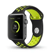 Silicone Apple Watch Band Sport Loop For Apple Watch 38mm Black/Volt
