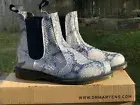 NIB Dr. Martens Women's Flora Asciano Light Grey High-Top Leather Boot Chelsea