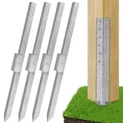 Pack of 4 Fence Post Repair - 2023 New Upgraded Ground Spike Anchor for Tilte...