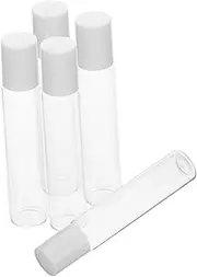 Vaguelly 5Pcs Refillable Glass Roller Bottles for Essential Oils Aromatherapy Perfume Roller Bottle Dispenser with Design for Travel Daily Use