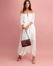 [Belle & Bloom] Amour Amour Ruffled Midi Dress - White