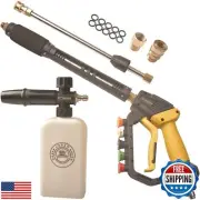 GDHXW Adjustable Length High Power Washer Gun 5000PSI,with Foam Cannon and Pr