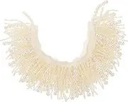 Angoily Pearl Trim Tassel Lace for Clothing Decoration Delicate Pearl Fringe for Craft Making DIY Accessories for Clothing Shoes Hats Unique Crafts
