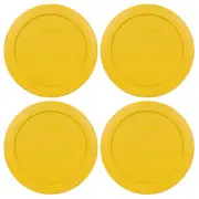 Pyrex 7200-PC 2 Cup Butter Yellow Round Plastic Storage Lid 4PK for Glass Bowl