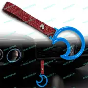 Car Accs JDM Moon Shape TSURIKAWA Blue Crystal Ring Red Clouds Nylon Grip Strap