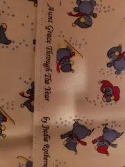 Fabric Aunt Grace "Through The Year" Judie Rothermel/Marcus/Blue & Red Snowmen
