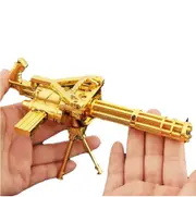 Golden Gatling Diecast Collectors Replica Toy Gun Model with Rotating Barrel