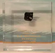 SS REPUBLIC 1865 actual SHIPWRECK COAL embedded in lucite w/ COA