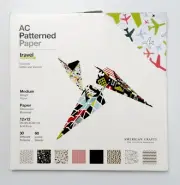 American Crafts Patterned Paper 60 Sheets Origam 12x12 Medium Weight 30 Patterns