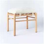 Wooden Upholstered Ottoman with Straps - Threshold™ designed with Studio McGee