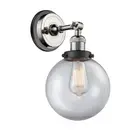 Innovations Franklin LG Beacon 14" Sconce, PN/Clear/Globe - 203BP-PNBK-G202-8