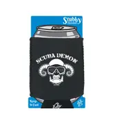 Ow Scuba Demon - Funny Novelty Stubby Holder With Base