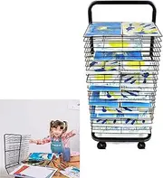 25 Layer Art Drying Rack, Art Rack Storage Rack with Wheels for Education School and Art Club Rack, Great for School and Art Club