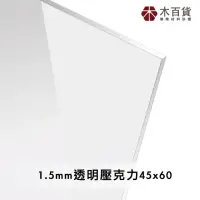在飛比找momo購物網優惠-【木百貨】1.5mm 透明壓克力板 45x60cm(透明壓克