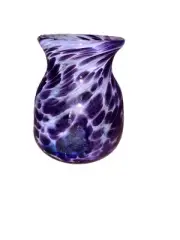 Glass Urn Vase Multi Color Spatter Art Glass Purple