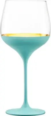 Nicolette Mayer 'ORO24k' Robin's Egg Blue Grand Burgundy Wine Glass, New
