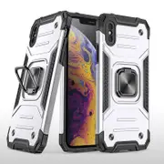 MCC Shockproof iPhone Xs Max Heavy Duty Case Cover Tough Apple Ring XsMax [Silver]