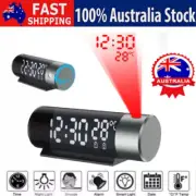 Digital Projection Clock LED Display Desk Table Temperature Alarm Snooze Bedside