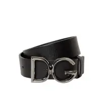 在飛比找Yahoo!奇摩拍賣優惠-Dolce&Gabbana 銀頭黑色皮帶