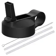 Catzon Wide Mouth Lid with 2 Straw & Cleaning Brush for Hydro Flask