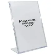 A5 Single Sided Clear Acrylic Plastic Sign or Menu Holder SHLA5 - L-Shape