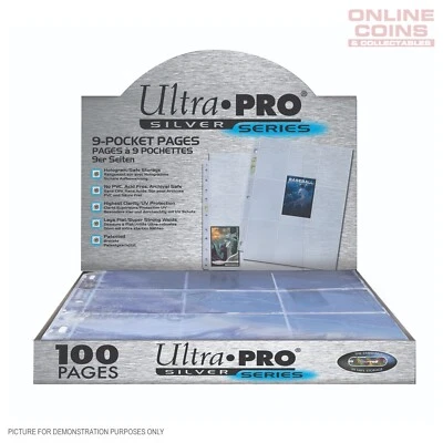 Ultra Pro SILVER SERIES 9 Pocket STANDARD Trading Card Pages - BOX of 100