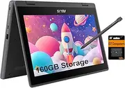 ASUS Chromebook Flip CR1 2-in-1 Laptop (11.6" Touchscreen, Intel Celeron N5100, 4GB RAM, 160GB Storage) Ruggedized & Water Resistant for Student & Home, 8MP Webcam, Wi-Fi 6, Stylus Pen, Chrome OS