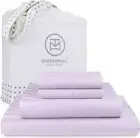 500 Thread Count King Size Damask Stripe, 4 Pc Luxury Cotton Bed Sheet Set, Silk