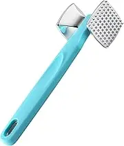 Spring Chef Meat Tenderizer Mallet, Chicken Pounder, Heavy Duty Kitchen Hammer for Food - Beef and Steak Flattener - Solid Construction Beater, Dual Sided Smasher, Aqua Sky