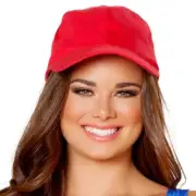Red Baseball Style Hat Cap Adjustable Plain Mario Sporty Lifeguard Costume H4553